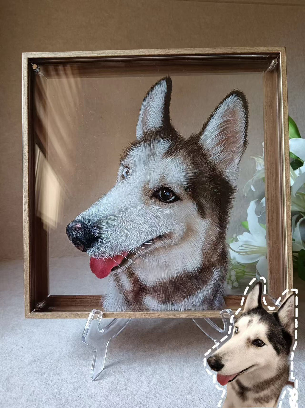 Handmade Custom Multi-Layer 3D Acrylic Pet Portrait | For Your Cherished Pet