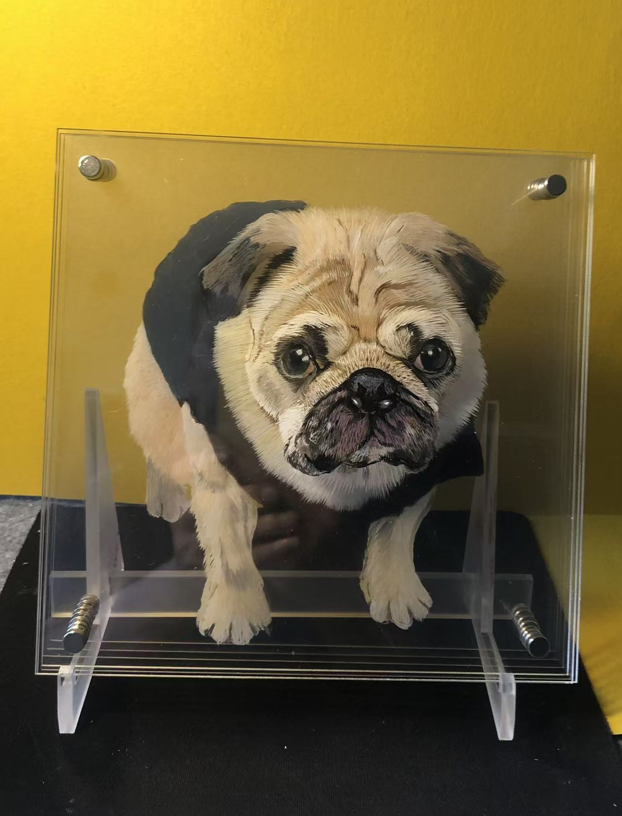 Handmade Custom Multi-Layer 3D Acrylic Pet Portrait | Personalized Gift for Pet Lovers | Send Photo to Customize