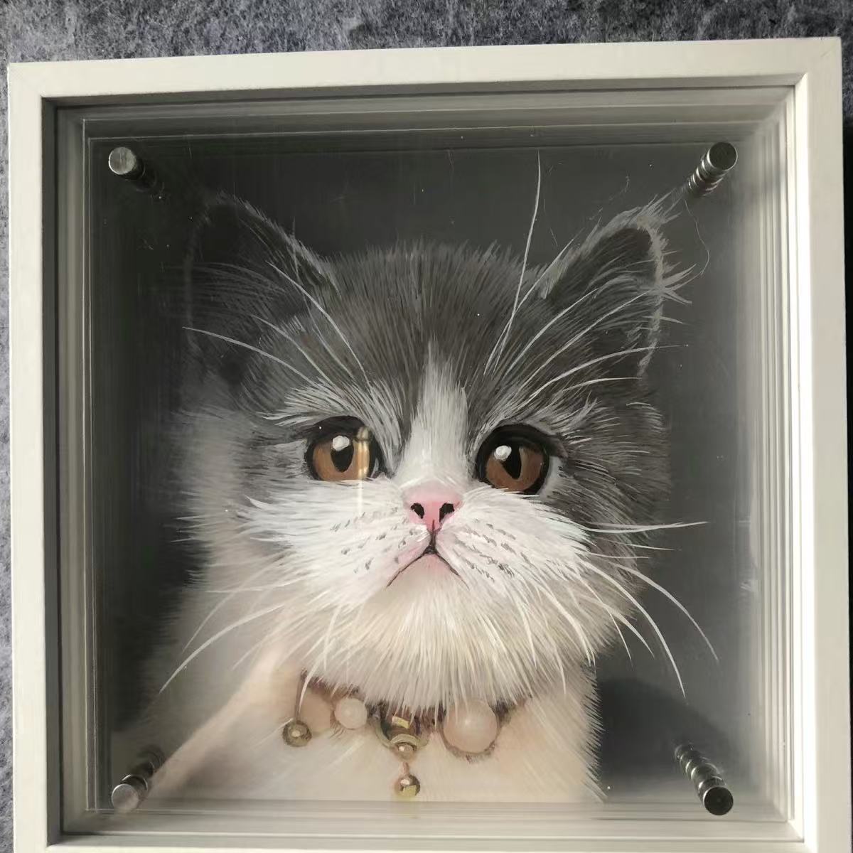 Handmade Custom Multi-Layer 3D Acrylic Pet Portrait | Personalized Gift for Pet Lovers | Send Photo to Customize